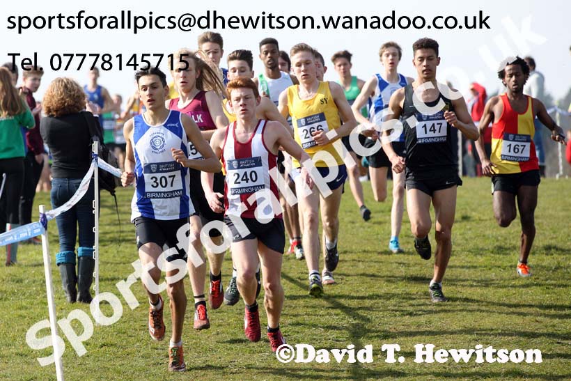 Mens under-20s 2016 Inter Counties Cross Country Champs. and Cross Challenge Final, Cofton Park, Birmingham. Photo: David T. Hewitson/Sports for All Pics